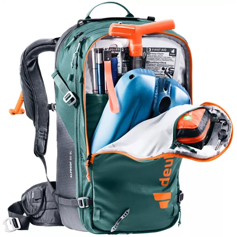Deuter Alproof 30 SL Avalanche Backpack - Black/Green Denim