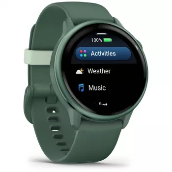 Smartwatch GARMIN vívoactive 6 – sport watch, 42 mm aluminium/polymer case, AMOLED 1.2 inch, GPS, 5 ATM, optical HR, SpO2, 8 GB, green