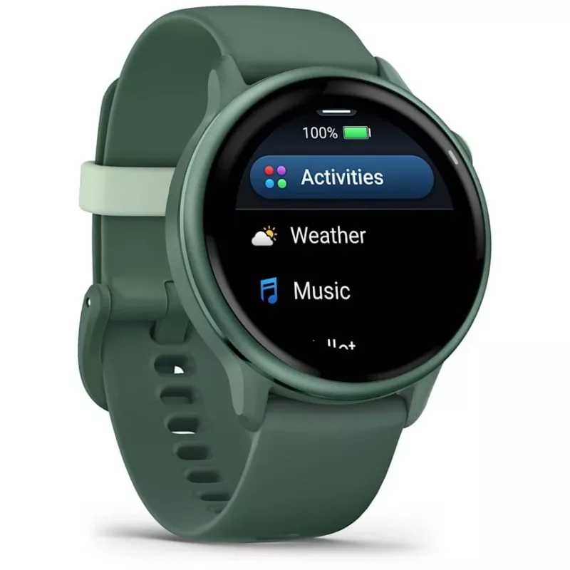 Smartwatch GARMIN vívoactive 6 – sport watch, 42 mm aluminium/polymer case, AMOLED 1.2 inch, GPS, 5 ATM, optical HR, SpO2, 8 GB, green