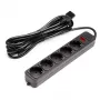 Ilgiklis UPS 5m, 5 lizdai, su jungikliu Black