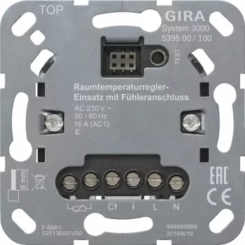 Room temperature control insert with sensor connection Gira model 539500