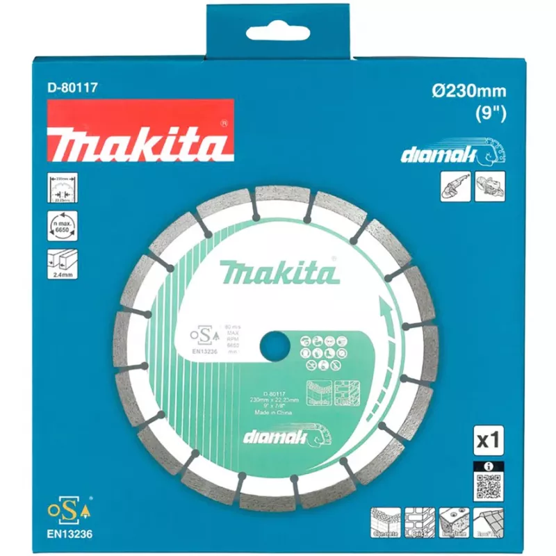 Diamond blade Makita D-80117 for cutting, 230x22.23 mm