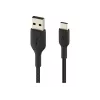 Cable braided USB-C USB-A 15cm Black