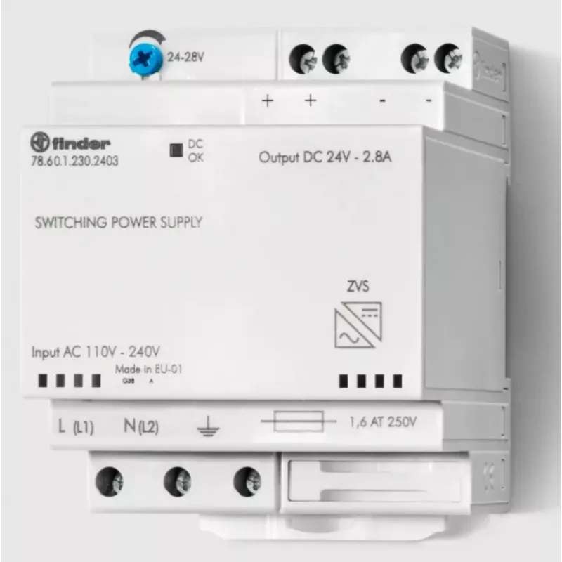 Finder Switch Mode Power Supply Power Supply and Voltage Converter Universal 68 W White (78.60.1.230.2402)