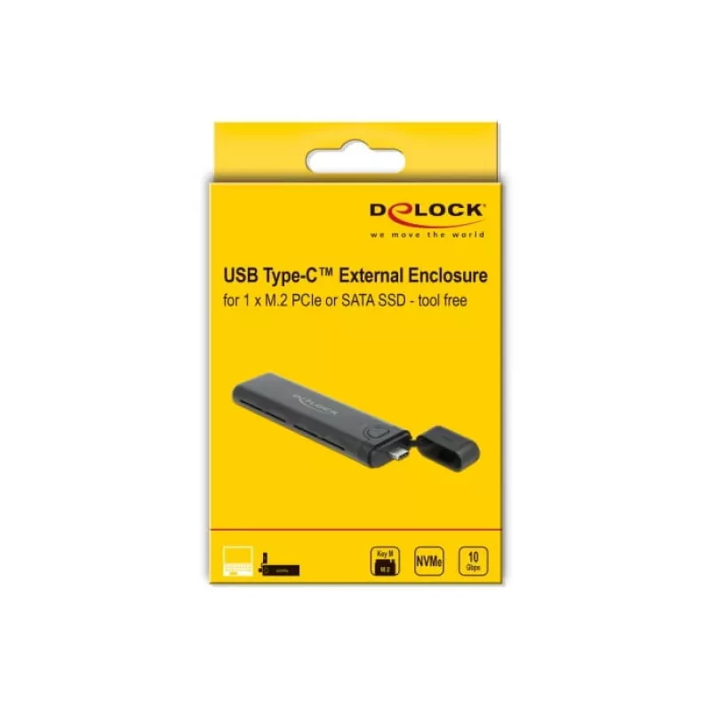 SSD enclosure DeLOCK 42635 Black M.2