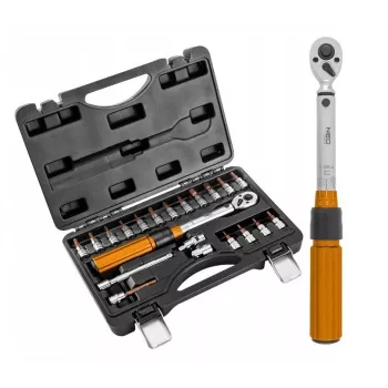 Neo Tools 1/4 bi-directional torque wrench, 5-25NM, set of 21 pcs.