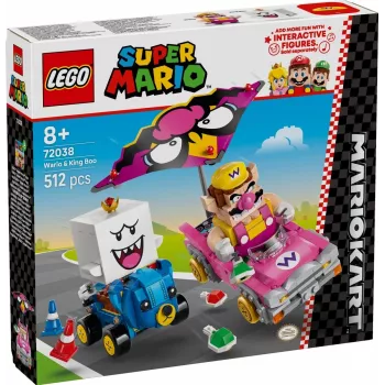LEGO construction toy set 72038 Super Mario Mario Kart Wario King Buu Huu – character figures and track elements