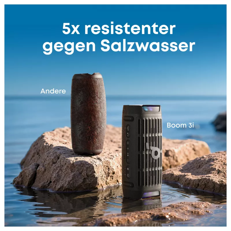 ANKER Soundcore Boom 3i black robuster Outdoor Bluetooth Speaker IP68 50W BassUp 16h Spielzeit Lichtshow TWS-Stereo