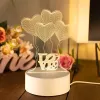 Night Lamp Extralink HOME 3D Optical Illusion Four Hearts USB bedside lamp