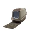 Covered cat litter box Savic Nestor, plastic, 56×39×38.5 cm, warm gray–chocolate brown