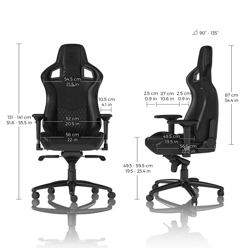 noblechairs EPIC Real Leather Gaming Chair - black