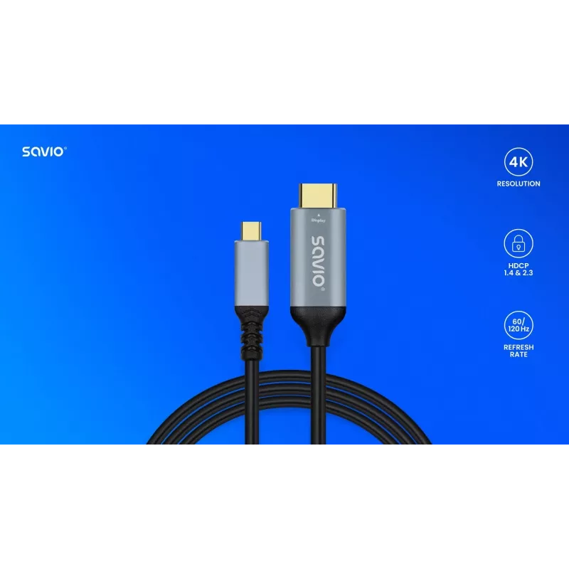 Cable USB-C to HDMI v2.0b, 3m, copper CL-184