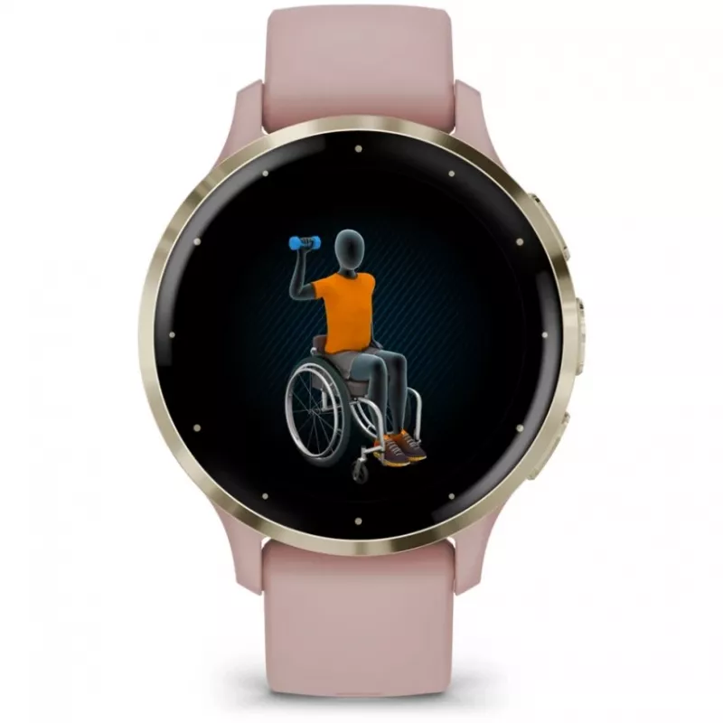 Garmin Venu 3S 3.05 cm (1.2) AMOLED 41 mm Digital 390 x 390 pixels Touchscreen Gold, Rose Wi-Fi GPS (satellite)