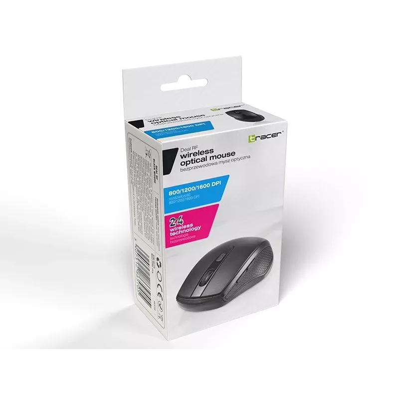 Wireless Optical Mouse TRACER TRAMYS46729, RF 10 m, 1600 DPI, 6 buttons, right-hand, nano receiver, battery-powered