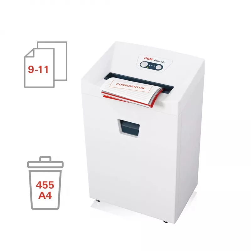 Shredder HSM Pure 420 Particles 1.9x15mm — HSM office document particle shredder