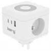 Power strip Kerg M02730 — 2 Type F sockets, 3 USB ports (USB-A + USB-C), 16A 250V~, 1.5 m cable, white
