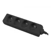 Power Extension Lanberg PS0-04E-0100-IEC-BK 1m 4 AC Outlets Indoor Black