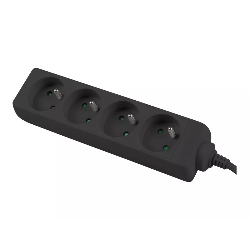 Power Extension Lanberg PS0-04E-0100-IEC-BK 1m 4 AC Outlets Indoor Black