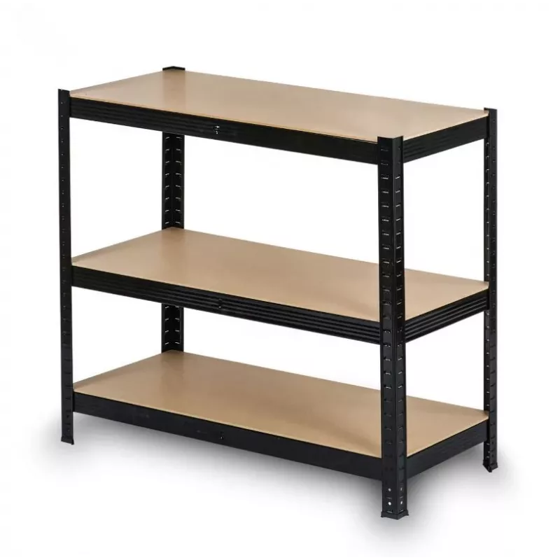 Metal Storage Shelving Unit Black 150X75X30CM