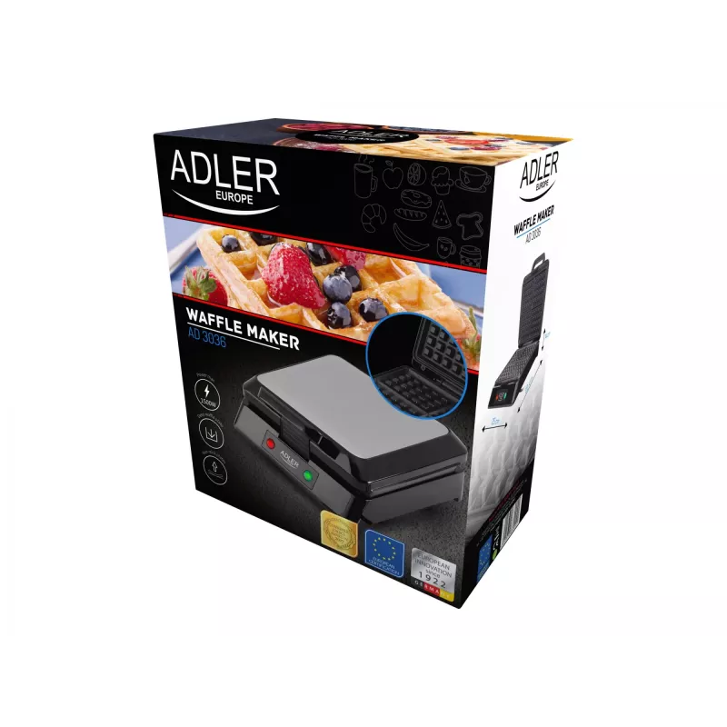 Adler AD 3036 waffle iron 4 waffle(s) Black,Grey 1500 W