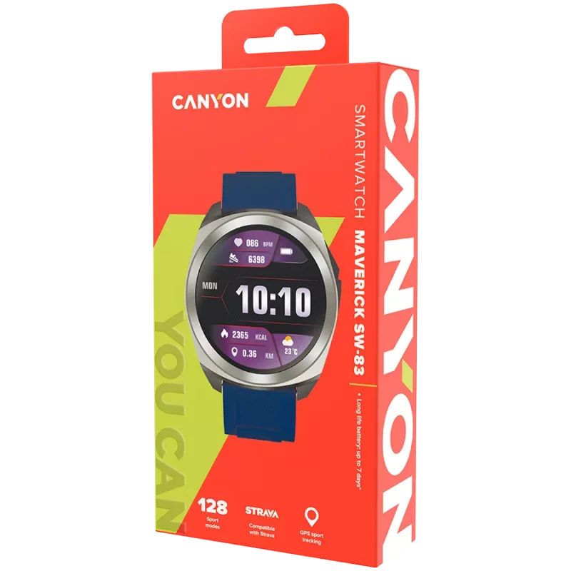 Canyon SW-83 - Maverick - smart watch - GPS - BT - color. LCD display 1.32 - waterproof. IP68 -