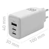 GaN Charger QOLTEC 51822 65W 2×USB A 2×USB‑C
