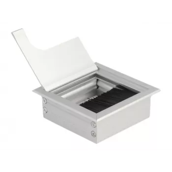 DeLOCK Cable grommet for table mounting with brush 80x80x28mm silver