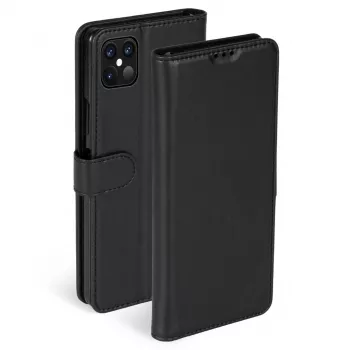 Phone wallet Krusell for Apple iPhone 12 Pro Max — black, folio case with card pocket