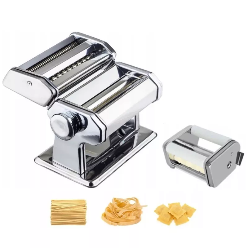 Manual pasta machine Maestro MR1679R — stainless steel, ravioli attachment, 6 mm slicing