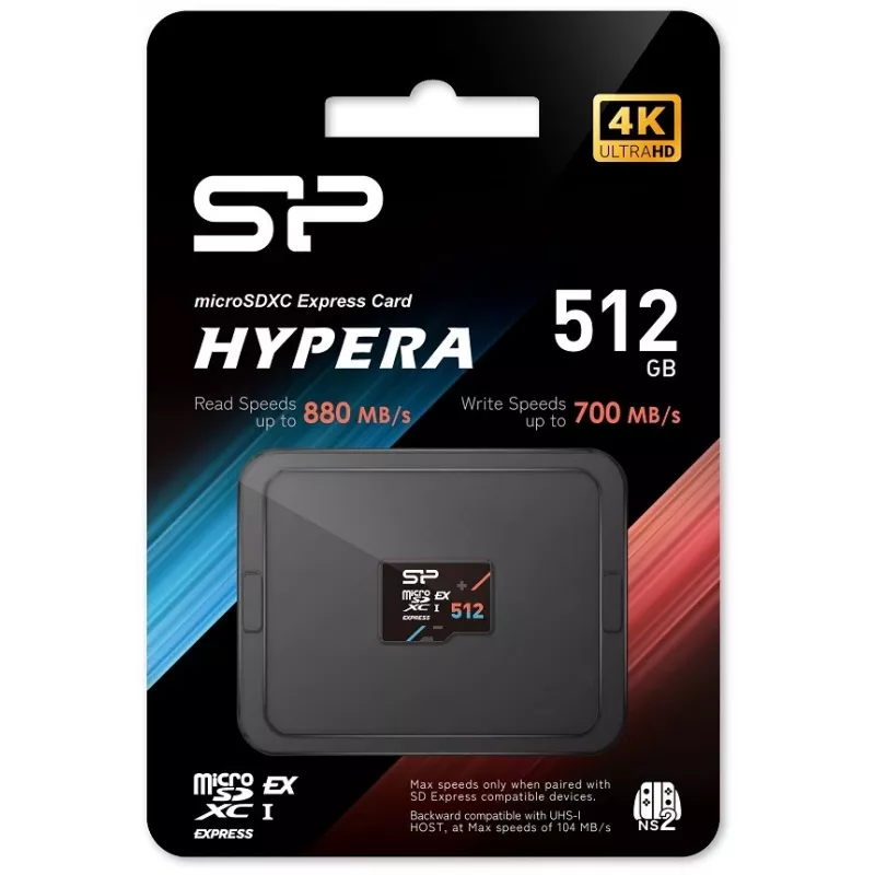 microSDXC memory card Silicon Power Hypera microSDXC Express 512 GB — UHS-I U3, V30, A1, Class 10