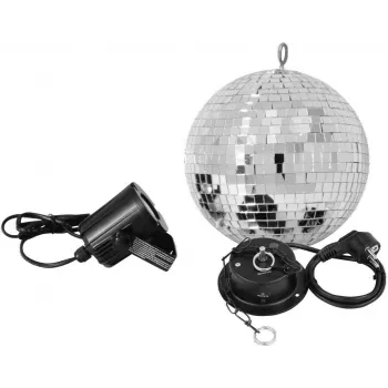 Mirror Ball Set EUROLITE LED Spot 200 mm — mirror ball with LED spot lighting