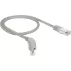 DeLOCK - Patch-Cable - RJ-45 (M) nach Downward angled to RJ-45 (M) - 50cm - S/FTP - CAT 6a - Shielded, Halogen-Free - Grey (85873)