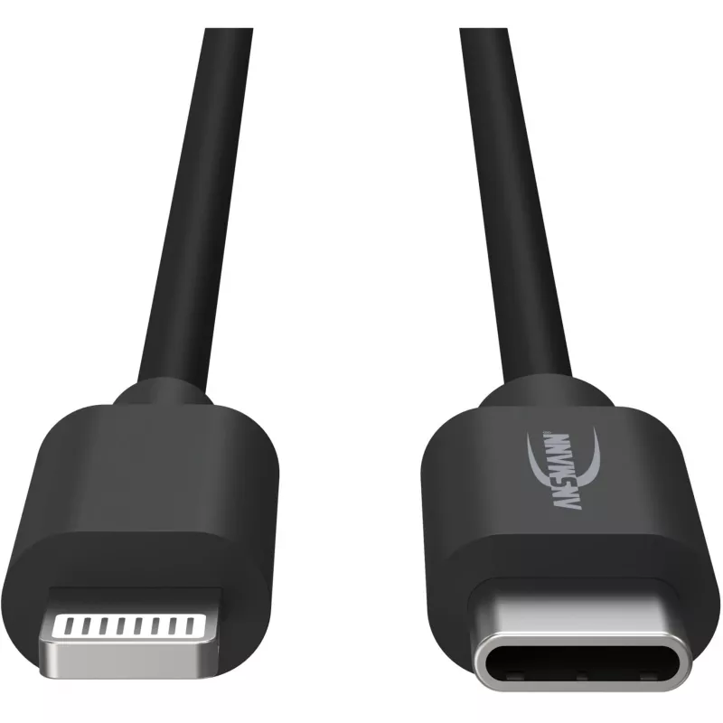 Mobile phone cable Ansmann 1700-0106 Black USB C Lightning 0.12 m