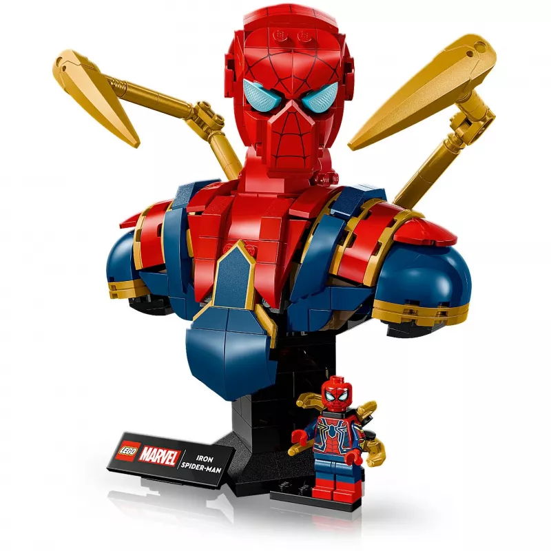 LEGO Marvel collectible bust Iron Spider-Man 76326, 379 pieces, 18+ display model, 170×200×110 mm