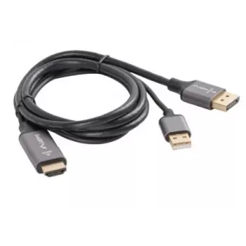 HDMI(M)->DISPLAYPORT(M) CABLE 1M 4K BLACK LANBERG