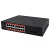 Network switch QOLTEC 52364 — Gigabit Ethernet PoE 16xRJ45, 2xSFP