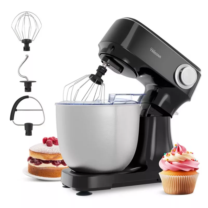 Tristar MX-4870 Kitchen Machine, 800 W, 4.5 L stainless steel bowl, Black