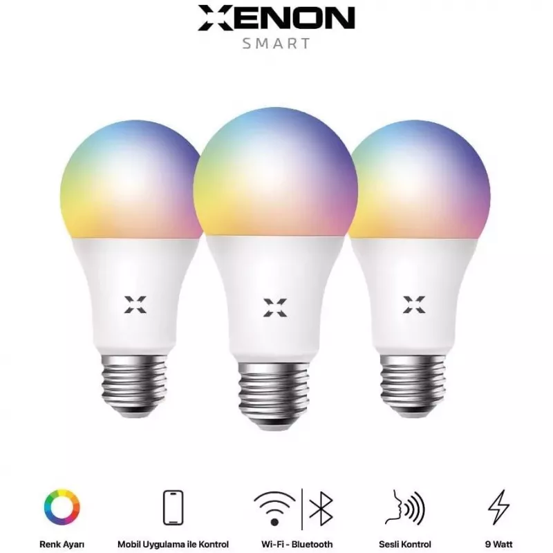 XENON Smart X7021 Smart LED RGB Bulb, 9 W, WI-Fi, Bluetooth, White
