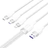 USB 2.0 A to 3-in-1 6A cable Vention CTRWG 1.5 m white