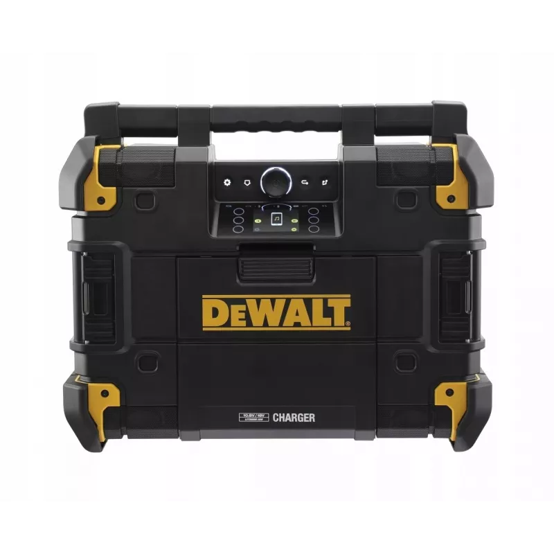 Portable radio DeWalt DWST1-81078-QW — AM/FM digital tuner, LED display, 4 speakers, AC/DC power, USB port, AUX out