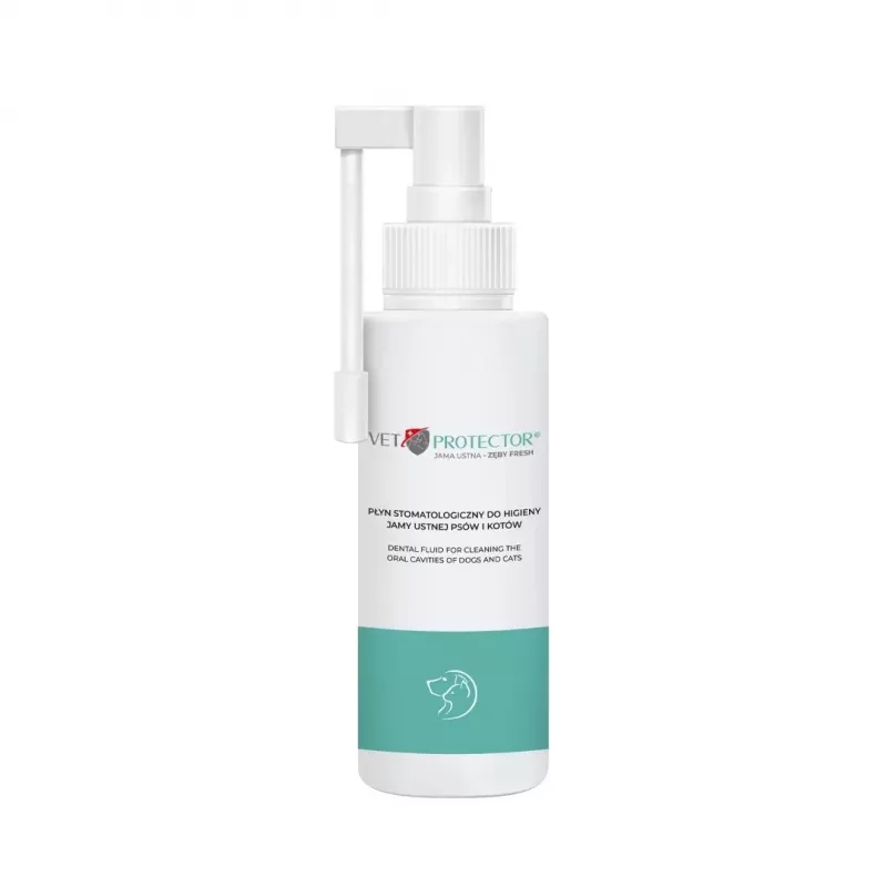 Oral care solution JM Sante Vet Protector Fresh 100 ml for dogs and cats, dental tartar prevention