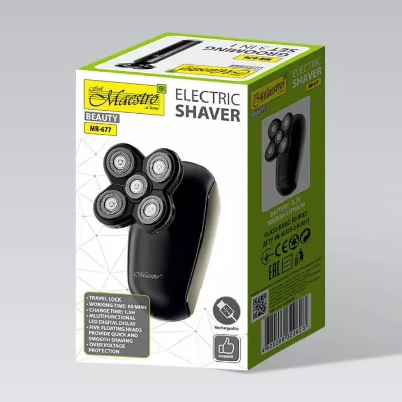 Electric shaver Maestro MR-677 USB rechargeable, waterproof body