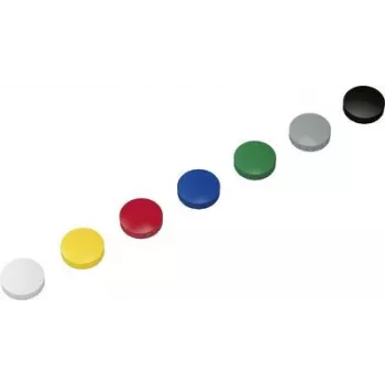 MAUL HEBEL Solidmagnet, Adhesive Force: 0,8 kg, assorted colours Round Magnet: Diameter 32 x (H)8,5 mm, made from shatterproof material (61632-99)