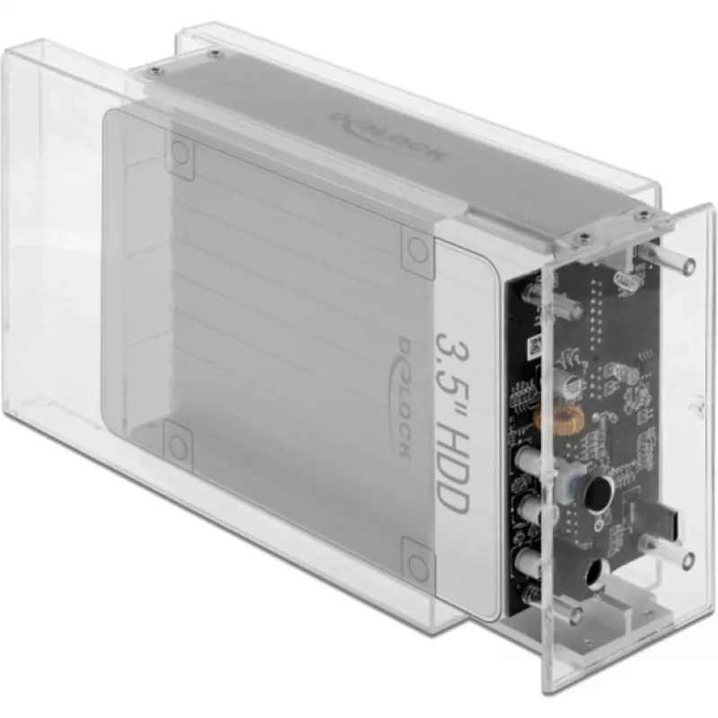HDD/SSD enclosure DeLOCK 42624 Transparent 2.5/3.5 inch