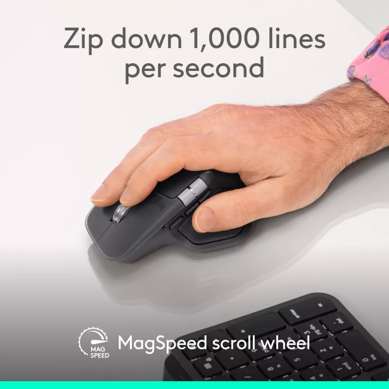 Logitech Logitech MX Master 4 for Business Mouse - Wireless + Bluetooth, 8000 DPI, Graphite | Logitech