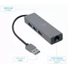 Gembird A-AMU3-LAN-01 USB-A to Gigabit LAN Adapter with 3-Port USB 3.0 Hub, Black
