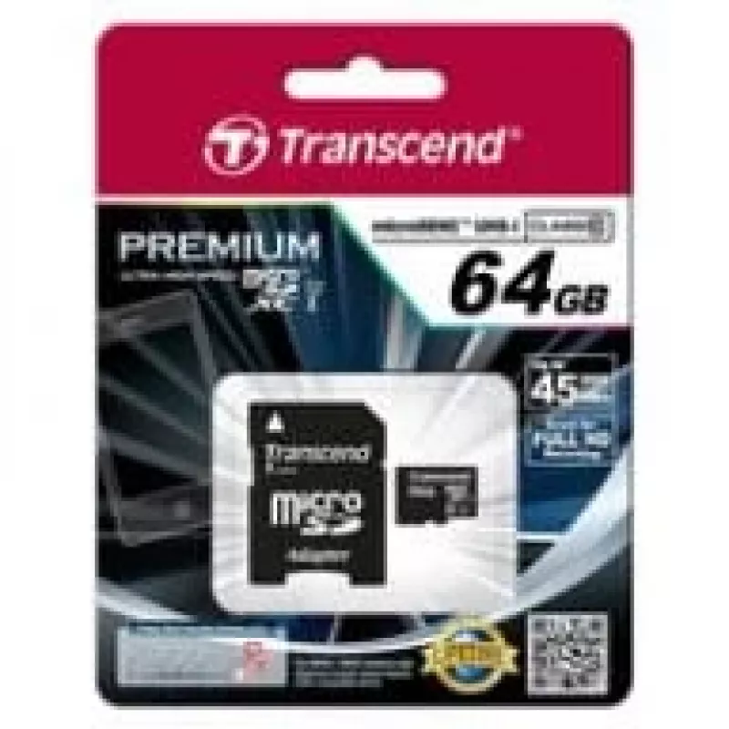 Flash Memory Transcend 64GB MicroSDXC UHS-I TS64GUSDU1