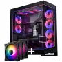 PHANTEKS NV Series NV7 E-ATX-Enclosure, Tempered Glass, ARGB - black & M25 Gen2 PWM D-RGB Fan 3er-Pack - Reverse Blade, 140mm + DRGB Kit