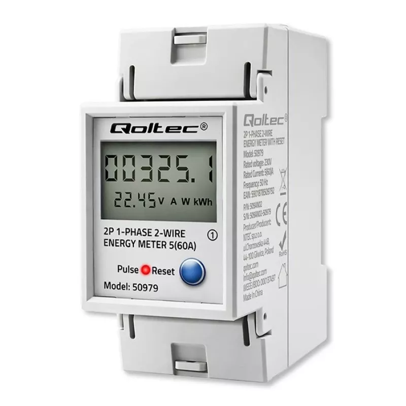 Energy meter QOLTEC Single-phase DIN-rail 230V (MPN 50979)