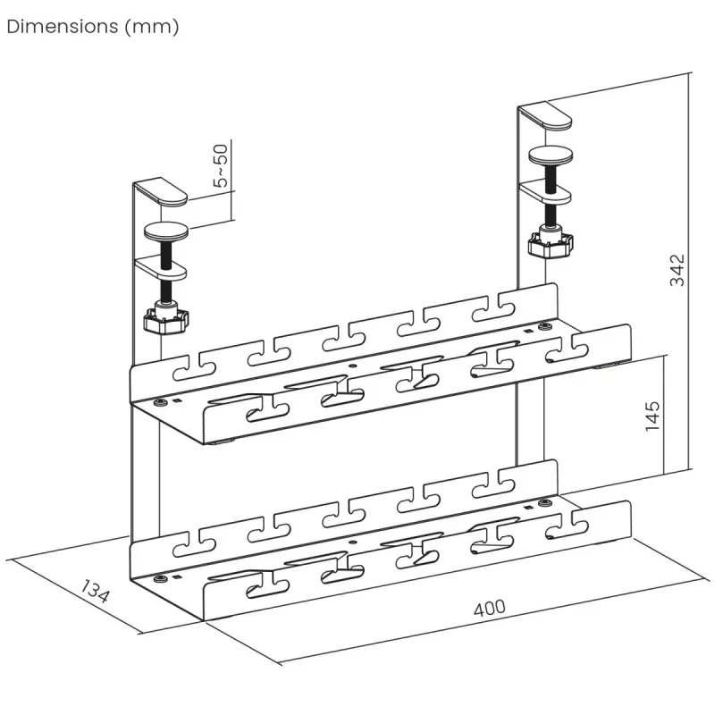 Under desk cable organizer, MC-104 B